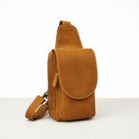 Newsbirds High Quality Big Chest Bag Real Cowhide Leather Chest Bags Crazy Horse Leather Men's Sling Bag Chest Pack for Man Male